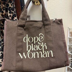 Target Brown Tote with Inspirational Print